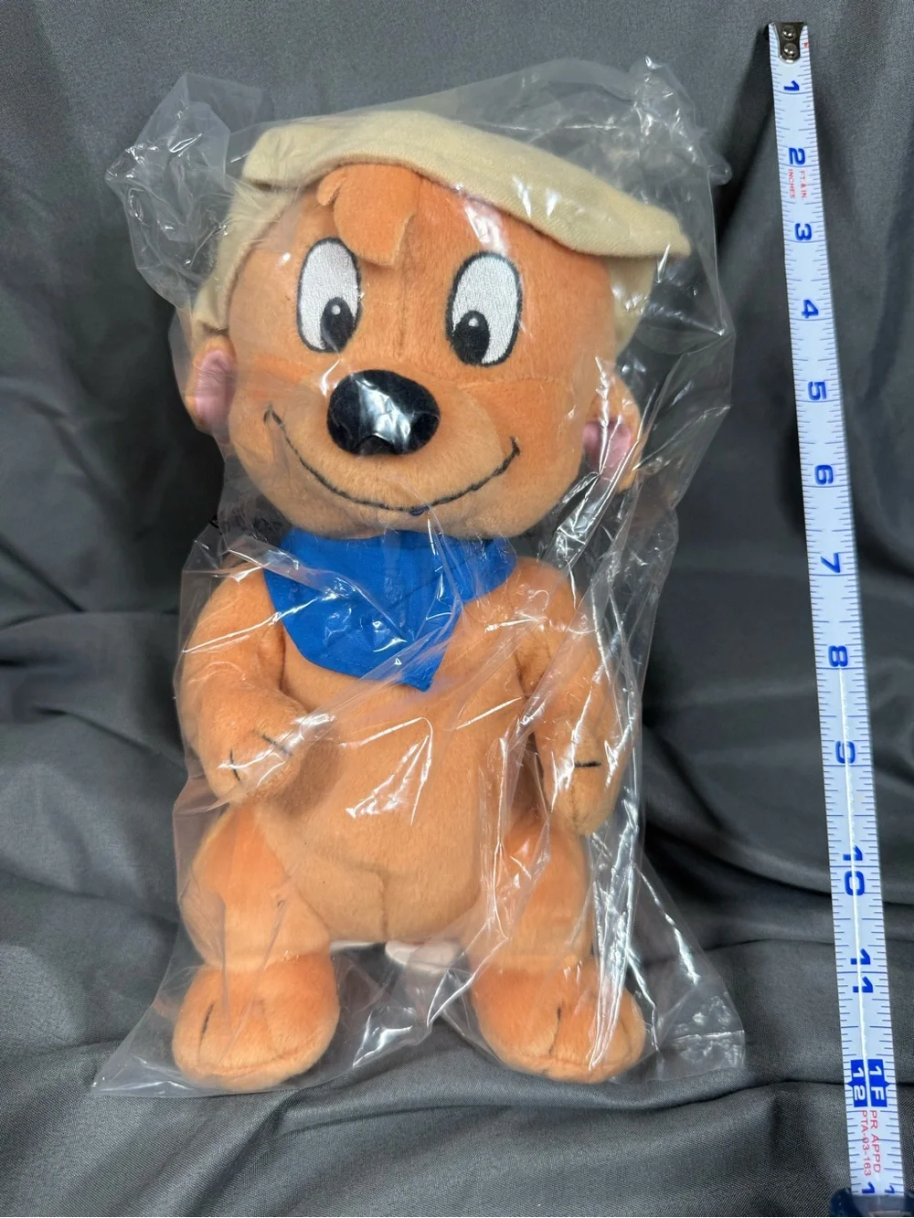 Tommy Nelson Tan Plush Dog Toy with Blue Bandana and Beige Hat